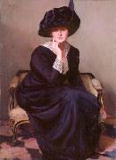 Lilla Cabot Perry The Black Hat, oil painting reproduction